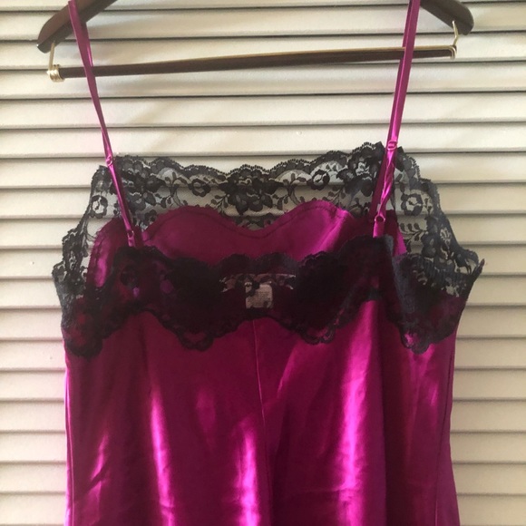 Victoria’s Secret Raspberry Purple black slip chemise M - Picture 10 of 11